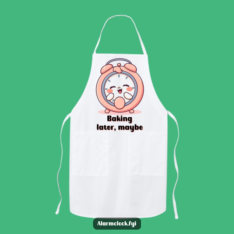 Funny Giggling Character Snooze Button Apron, Kitchen Humorous Gift for Playful Cooks