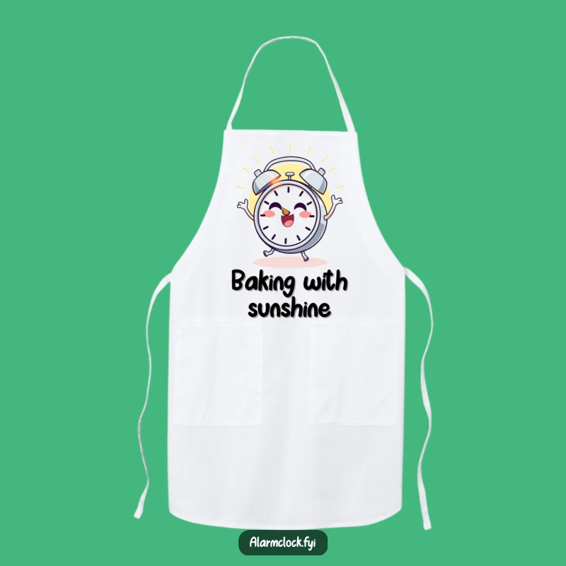 Funny Sunrise Clock Apron, Dancing Cook Gift, Kitchen Joy Essential