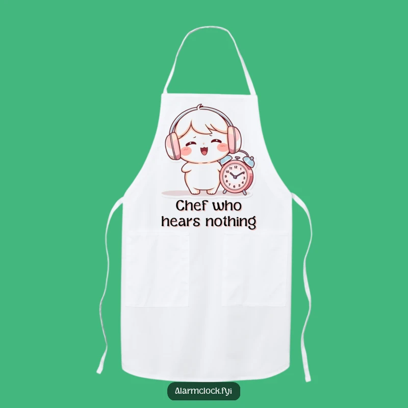 Funny Earmuffs Alarm Clock Apron: Chef's Peace for a Funny Gift!