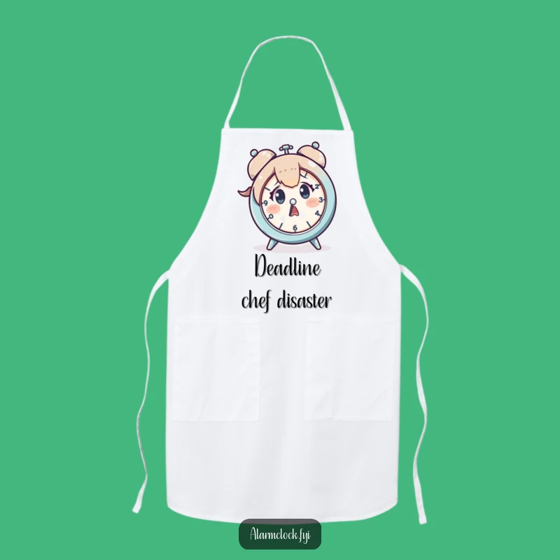 Funny Startled Clock Apron: Cook with Panic and Plenty of Personality