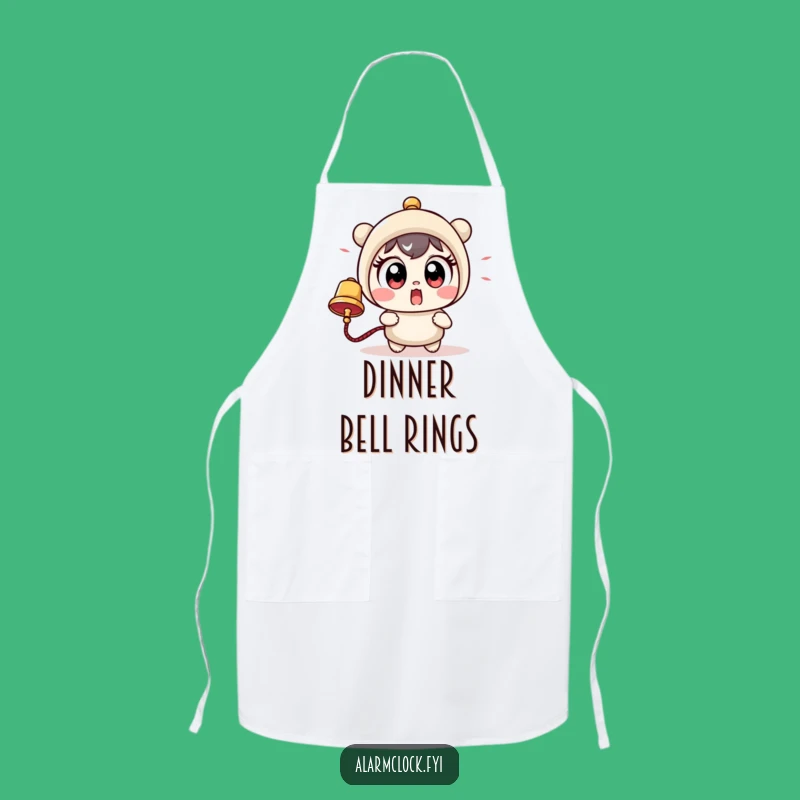 Funny Startled Character Apron - Kitchen Humor with Big Eyes & Bell!