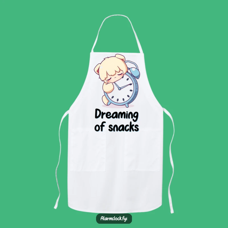 Funny Sleepy Hugging Alarm Clock Apron - Cozy Morning Dream Kitchen