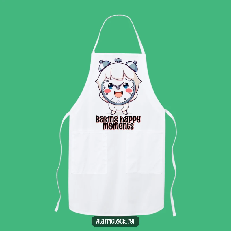 Funny Cheerful Clock Holder Apron: Cook with a Smile and Style!