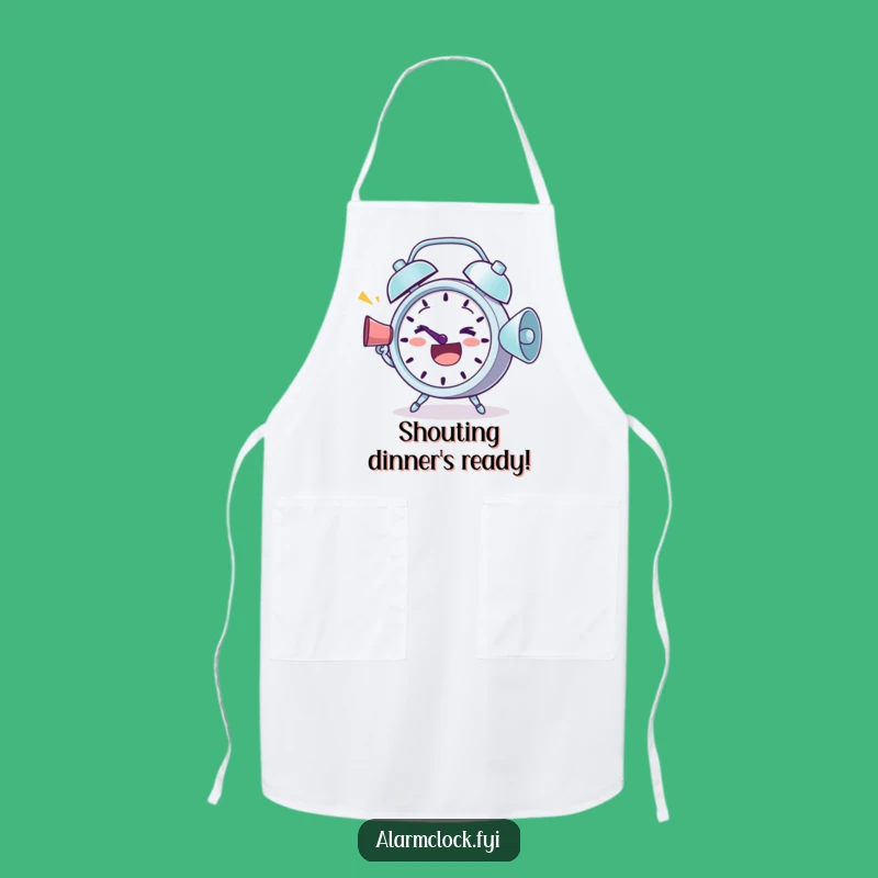 Funny Determined Alarm Clock Apron: Announce Your Culinary Creations with Flair