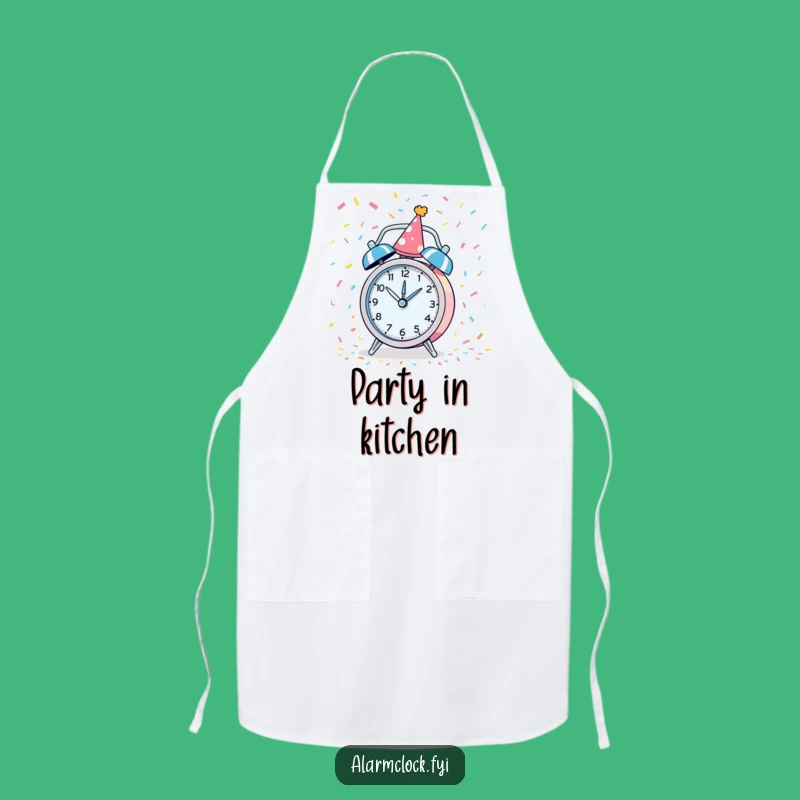 Funny Party Alarm Clock Apron: Serve Up Fun in the Kitchen Gift