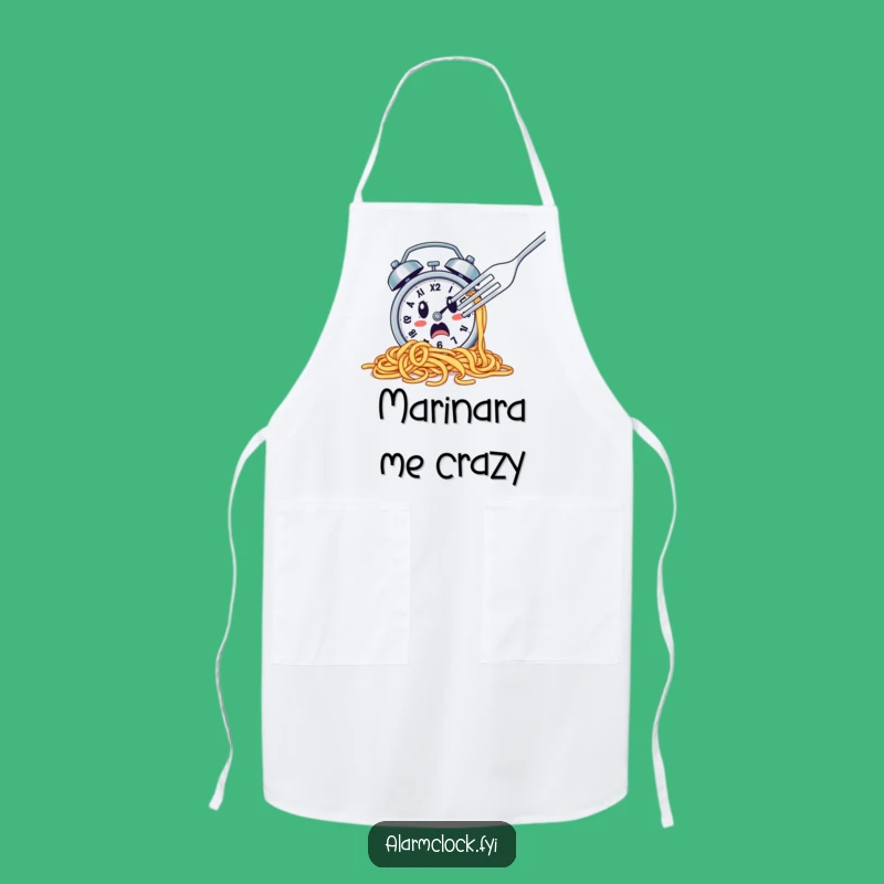 Funny Spaghetti Clock Apron: Cook Up Giggles in the Kitchen Gift