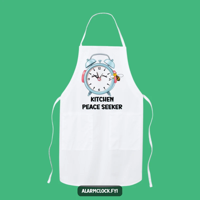Funny Sleepy Alarm Clock Bee Apron - Hilarious 'Quiet Cook' Kitchen Gift