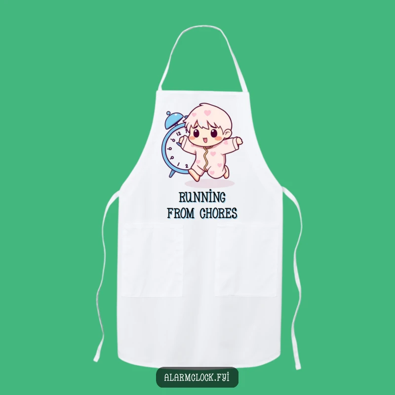 Funny Running Alarm Apron - Pajama Chef's Character Gift