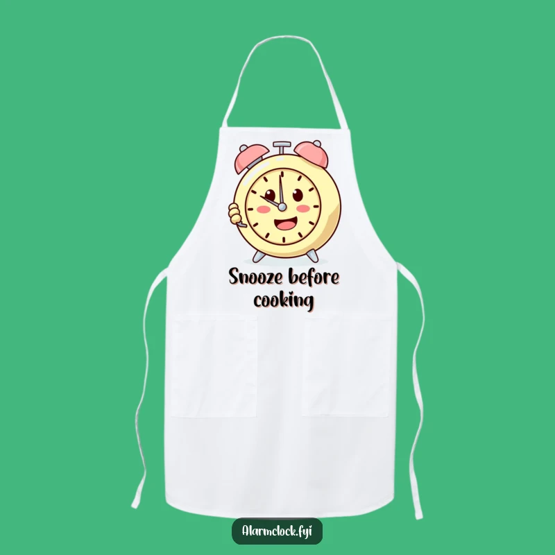 Funny Snooze Button Alarm Clock Apron: Determined Cooking for Sleepy Chefs Gift