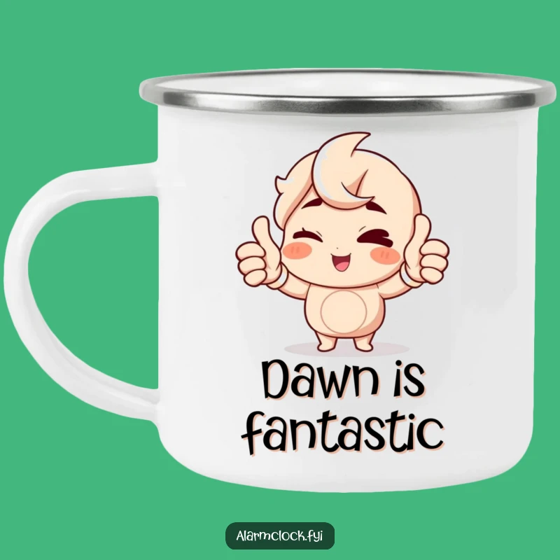 Funny Winking Character Camping Mug: Your Humorous Morning Companion