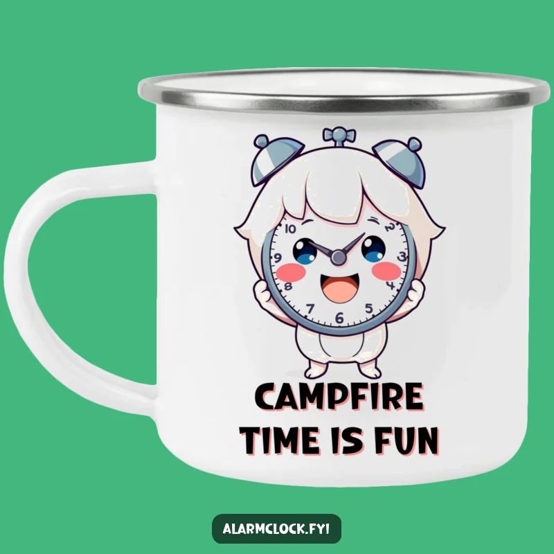 Funny Cheerful Clock Holder Camping Mug: Sip Happiness on the Go!