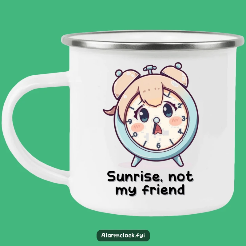 Funny Startled Clock Camping Mug: Adventure Fuel for the Chronically Unpunctual