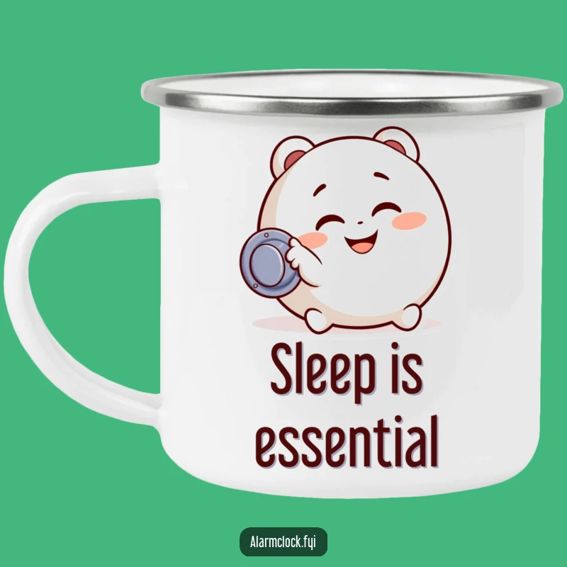 Funny Snooze Button Character Camping Mug - Hilarious Outdoor Gift for Campers