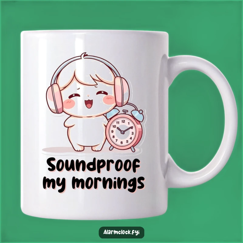 Funny Earmuffs Alarm Clock Mug: Giggles & Peace for a Funny Gift!