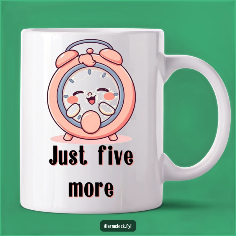 Funny Giggling Character Snooze Button Mug, Perfect Humorous Gift for Sleep Lovers