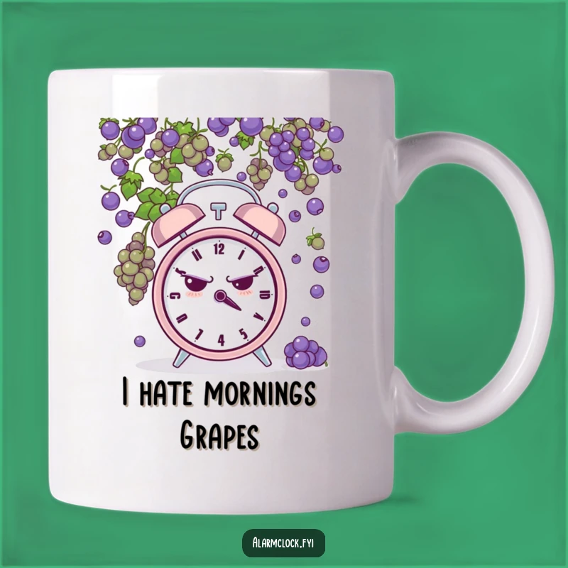Funny Grumpy Clock Grape Shower Mug - Hilarious 'Bad Day' Gift for Sourpusses