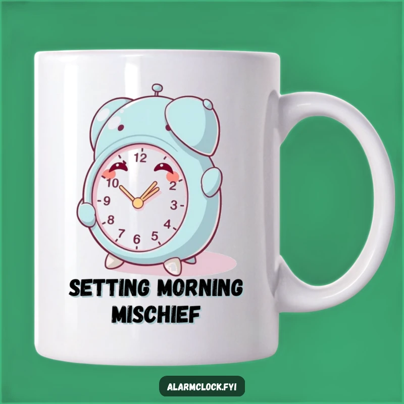 Funny Mischief Clock Mug: Sneaky Alarm Winder Coffee Cup, Perfect Hilarious Gift