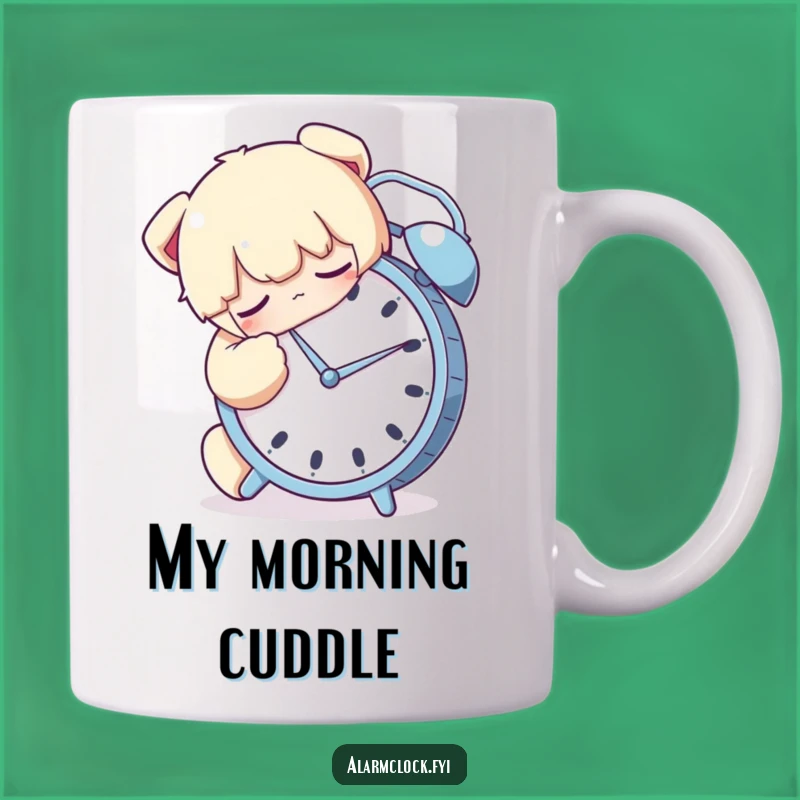 Funny Sleepy Hugging Alarm Clock Mug - Cozy Morning Dream Gift