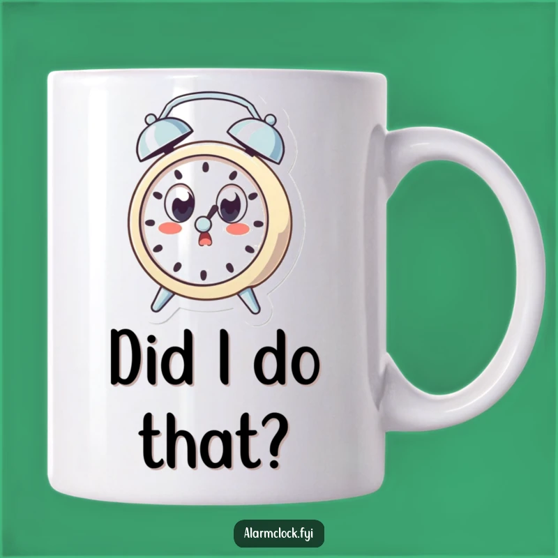 Funny Startled Alarm Clock Mug Gift, Wide-Eyed Character, Shocking Morning Surprise