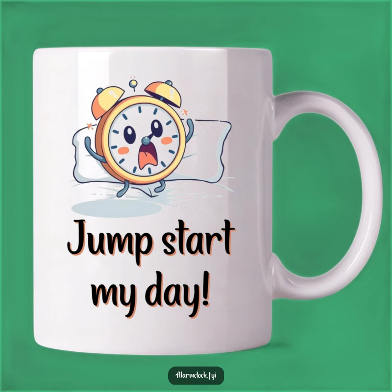 Funny Startled Alarm Clock Mug: Shocking Morning Brew for Laugh Lovers
