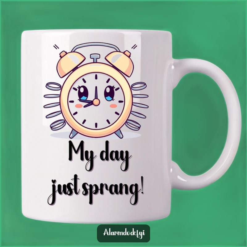 Funny Surprise Alarm Clock Springs Mug - Hilarious 'Boing!' Gift for Shocked Friends