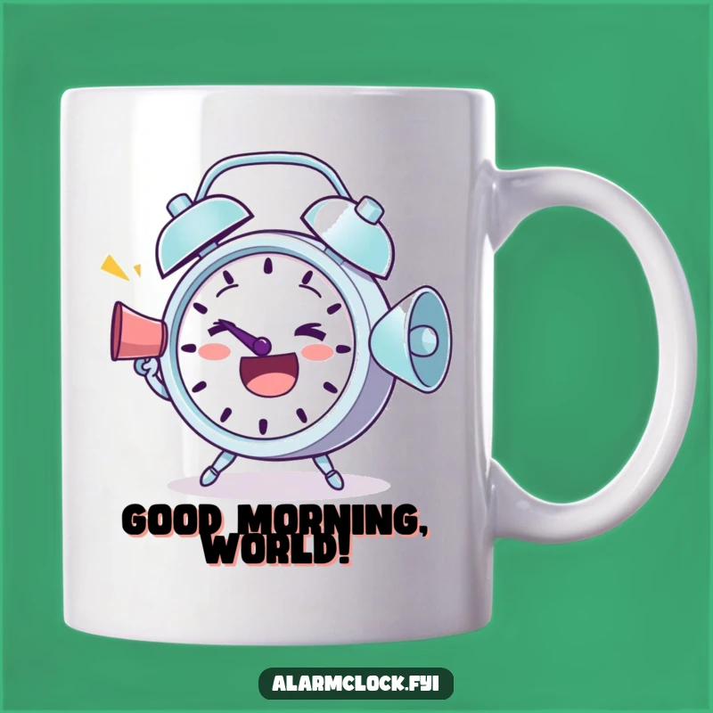 Funny Determined Alarm Clock Mug: Start Your Day with Joyful Shouts!