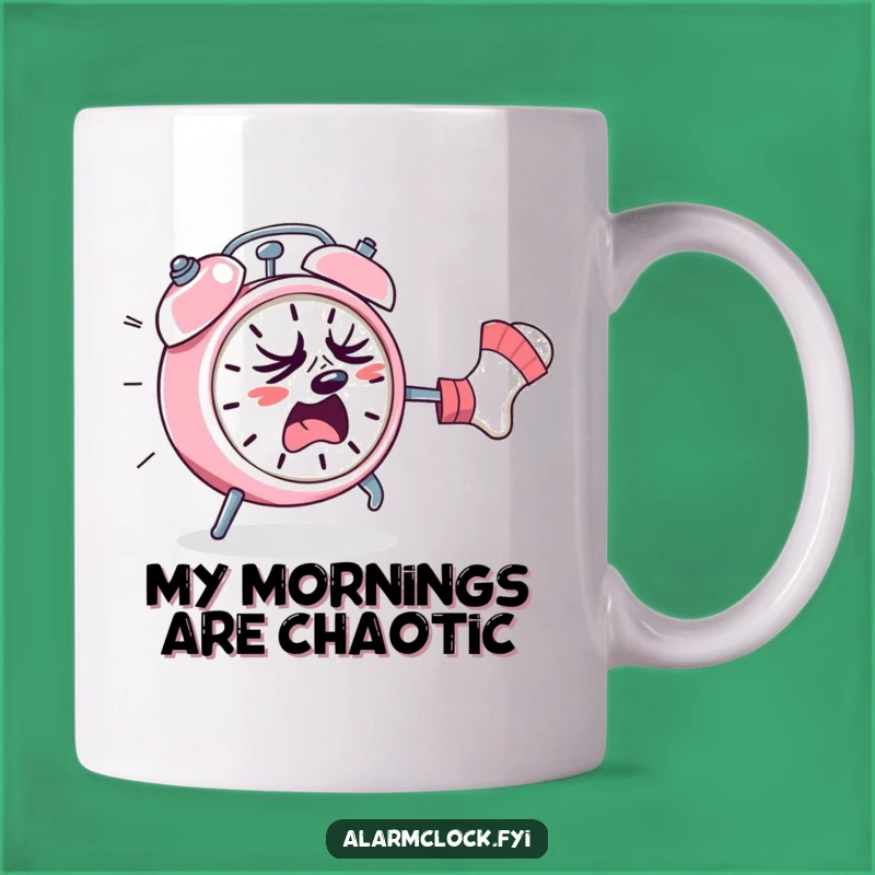 Funny Alarm Clock Sock Chase Mug - Hilarious Running Gift for Him or Her