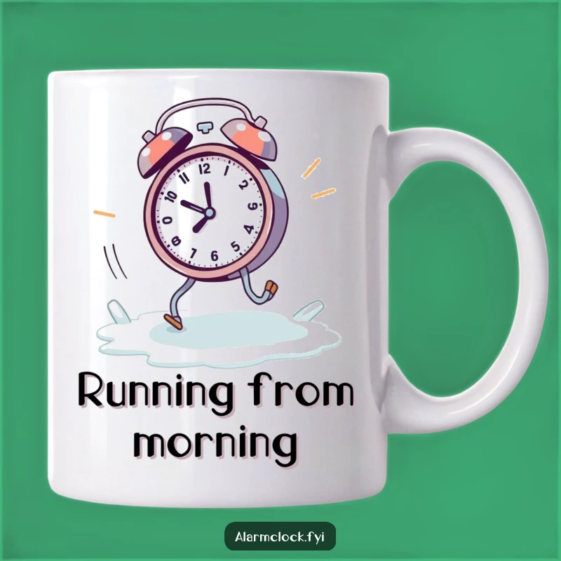 Funny Melting Clock Mug: Frantic Escape from Ice, Perfect Funny Gift for Late Sleepers