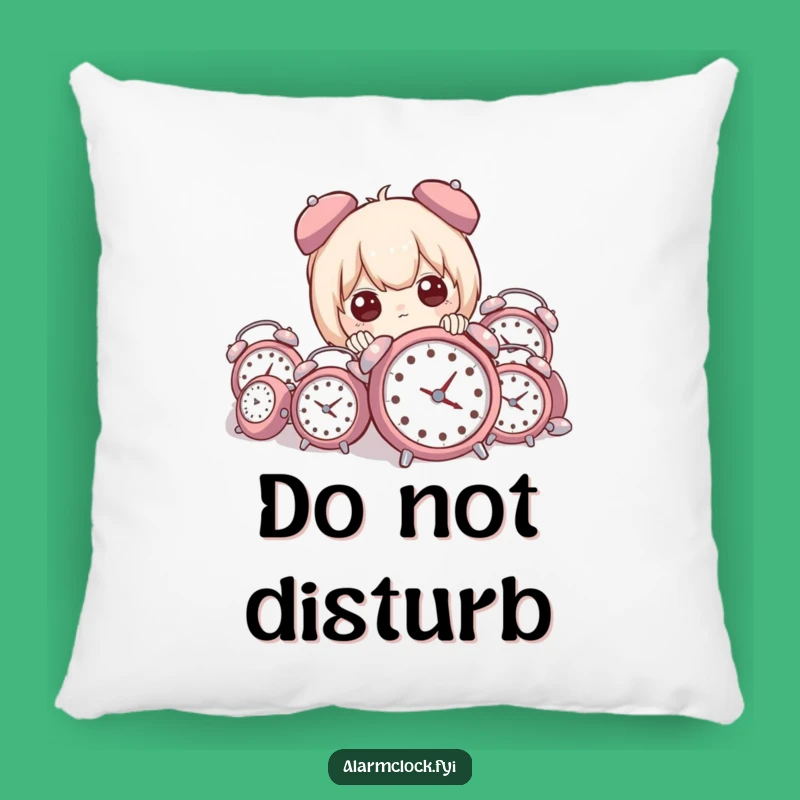 Funny Alarm Clock Pile Peeker Pillow - Cozy & Hilarious Accent for Your Couch!