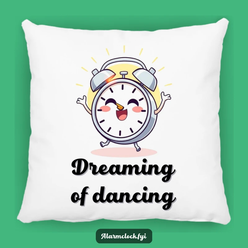 Funny Sunrise Clock Pillow, Cozy Dancing Character, Joyful Accent Decor