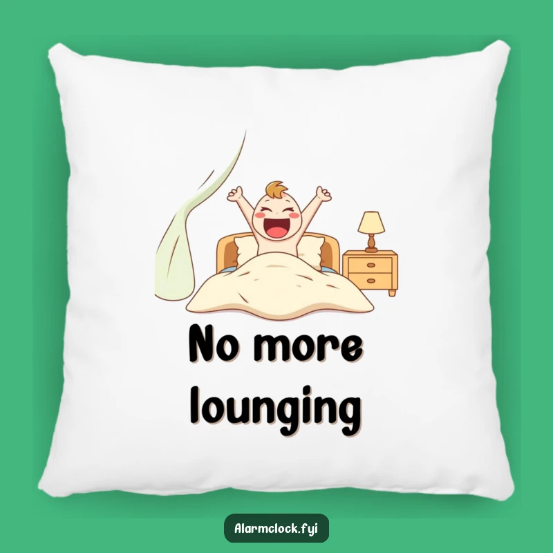 Funny Excited Character Jumping Out of Bed Pillow, Soft Humorous Gift for Energetic Relaxation