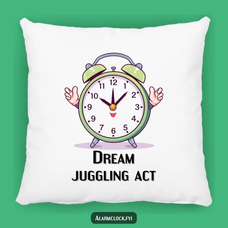 Funny Juggling Clock Hands Pillow - Comfy and Hilarious 'No Time To Waste' Cushion