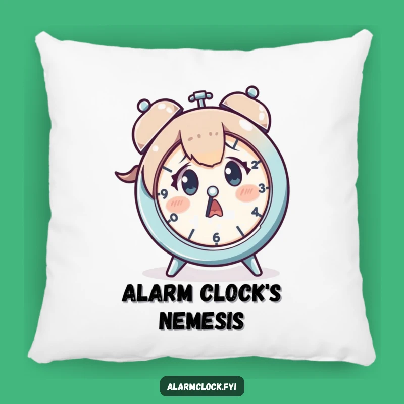 Funny Startled Clock Pillow: Comfy Humor for Your Couch and Conversations