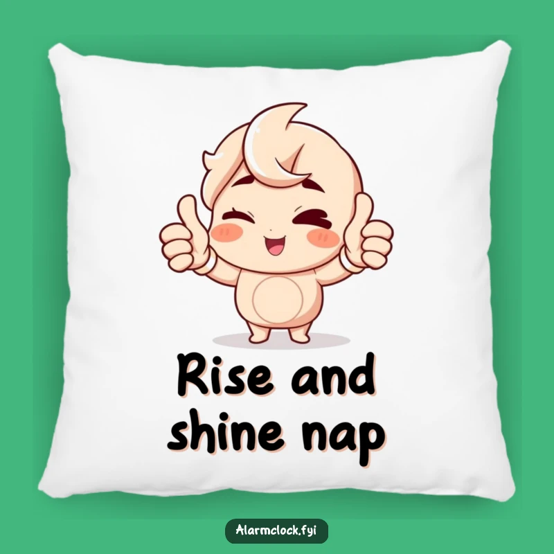 Funny Winking Character Pillow: Snuggle Up with Humorous Morning Bliss