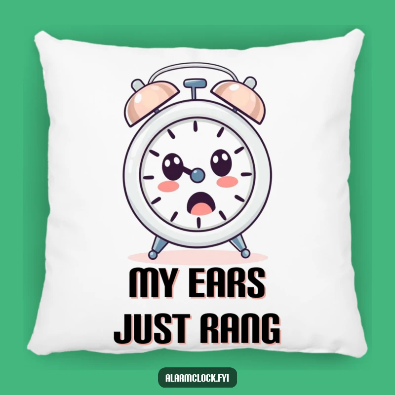 Funny Surprised Alarm Clock Pillow - Loud Ringing Shocked Face Comfort