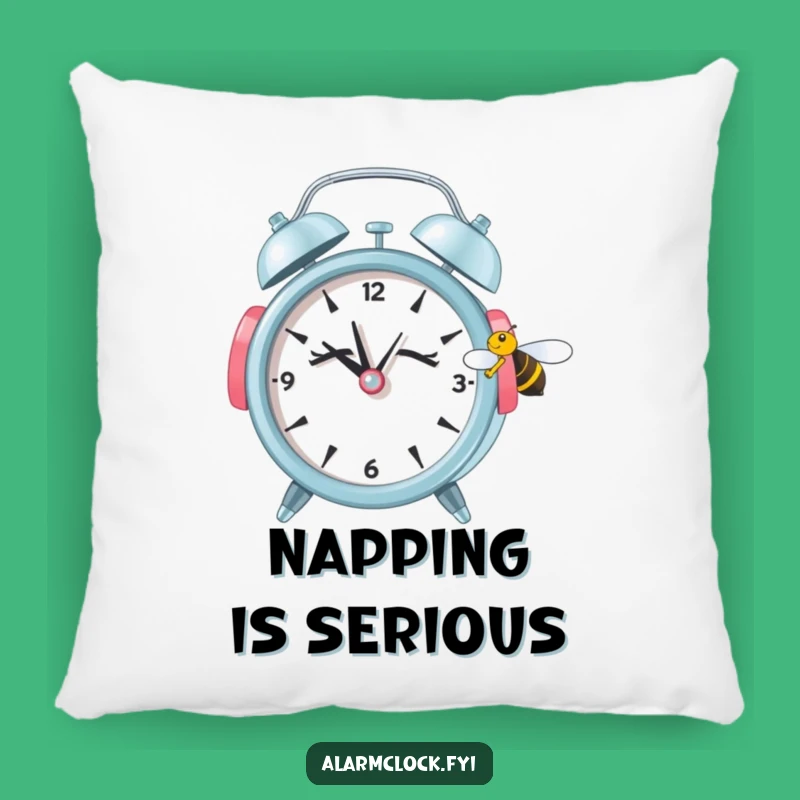 Funny Sleepy Alarm Clock Bee Pillow - Soft and Hilarious 'Nap Time' Cushion