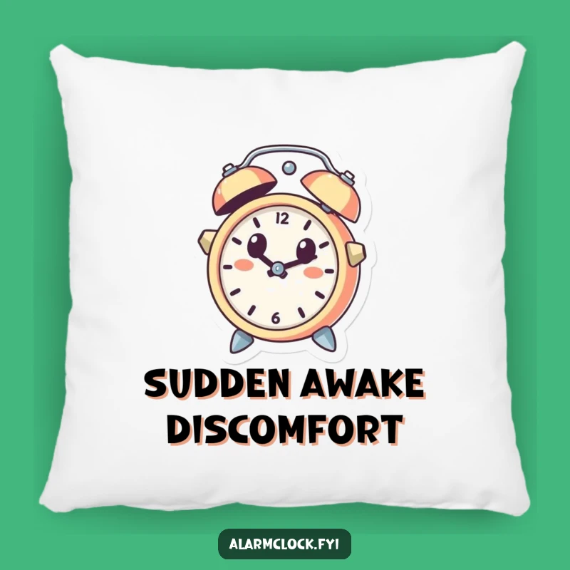 Funny Startled Clock Pillow, Cute Surprise Character Decor, Comfy Humorous Accent
