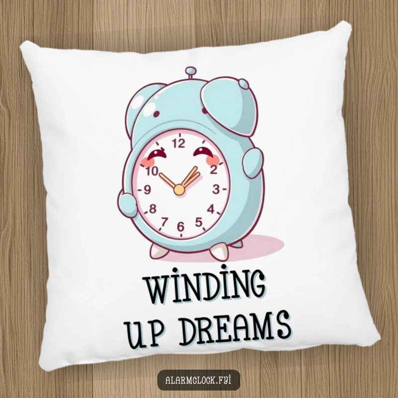 Funny Mischief Clock Pillow: A mischievous character winding a clock, bringing cozy comfort and playful vibes.