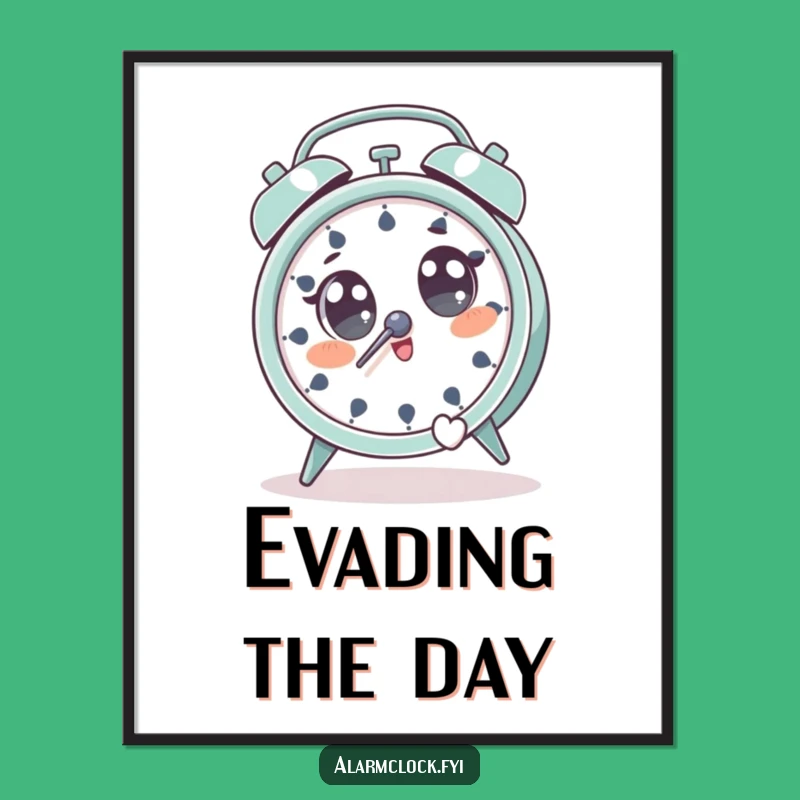 Funny Jump Aweigh Alarm Clock Digital Art: Hilarious Decor for Any Wall!