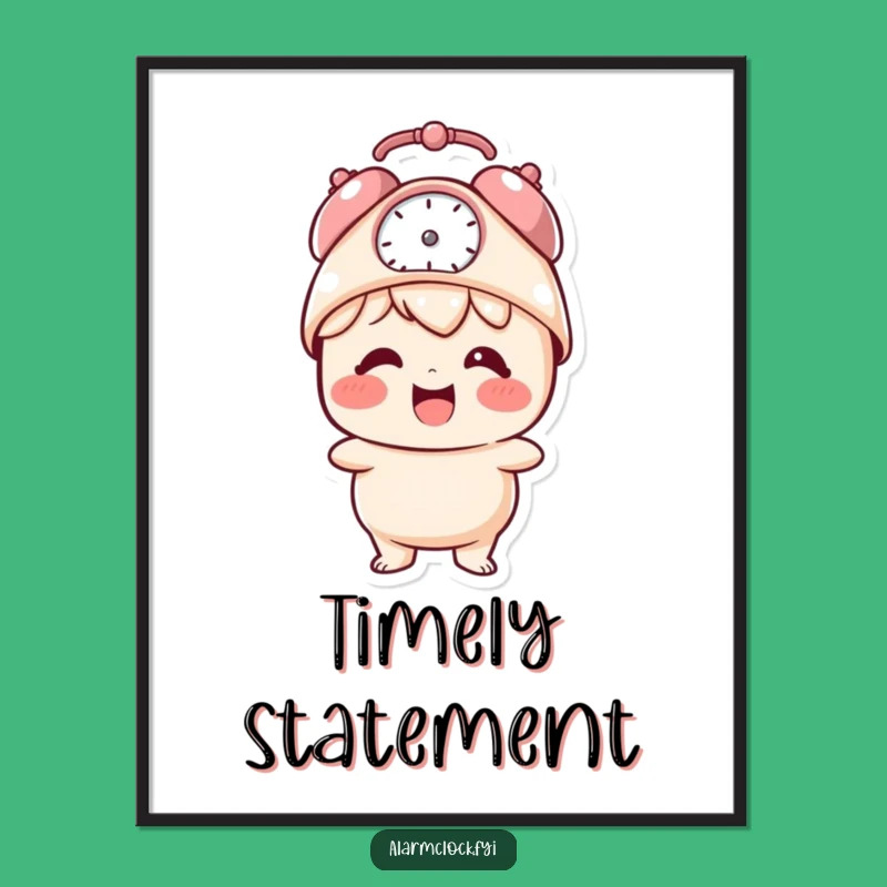 Funny Alarm Clock Art Print: Giggling Character's Cheerful Decor