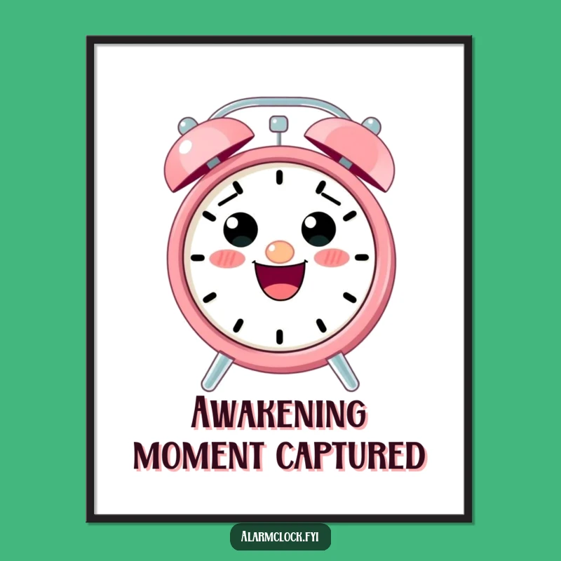Funny Alarm Clock Digital Art: Excited Character for a Hilarious Wall!