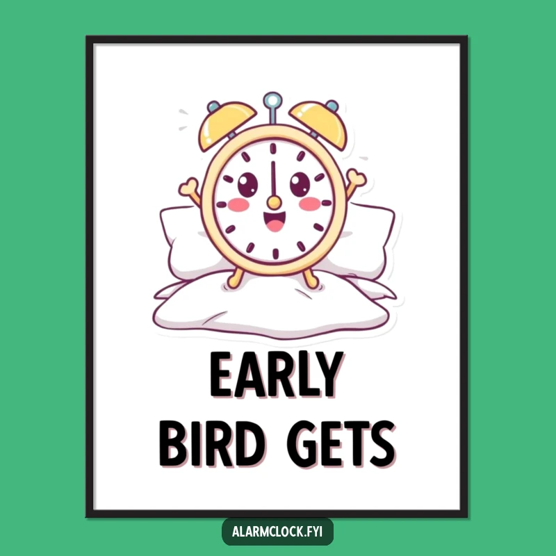 Funny Alarm Clock Digital Art - Instant Cheerful Decor, Perfect Funny Gift Download
