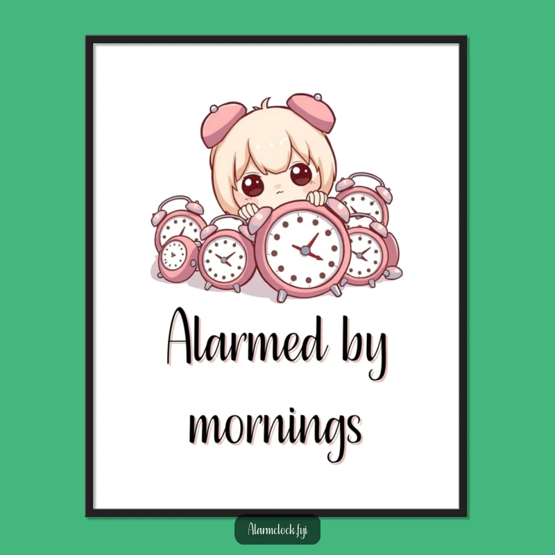 Funny Alarm Clock Pile Peeker Digital Art - Hilarious Printable Decor for Your Walls!