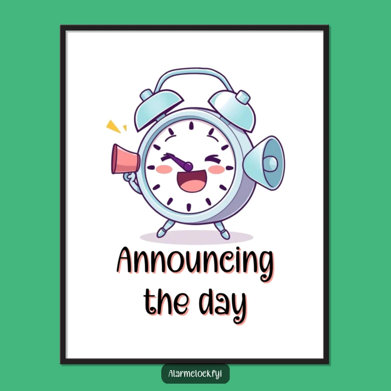 Funny Determined Alarm Clock Digital Art: Instant Enthusiasm for Your Space