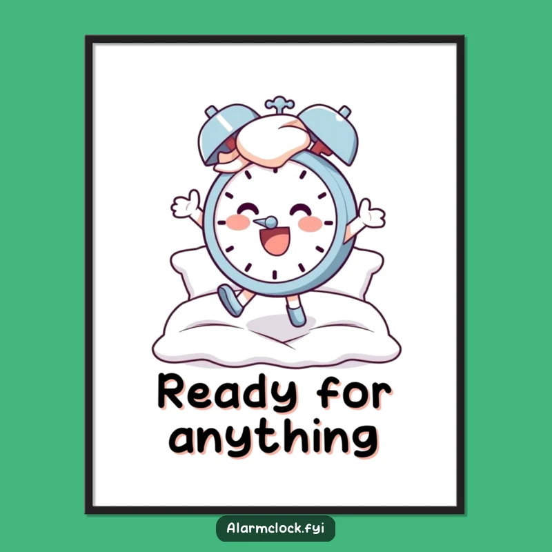 Funny Digital Art: Cheerful Character's Morning Leap, Instant Download and Funny Gift Decor