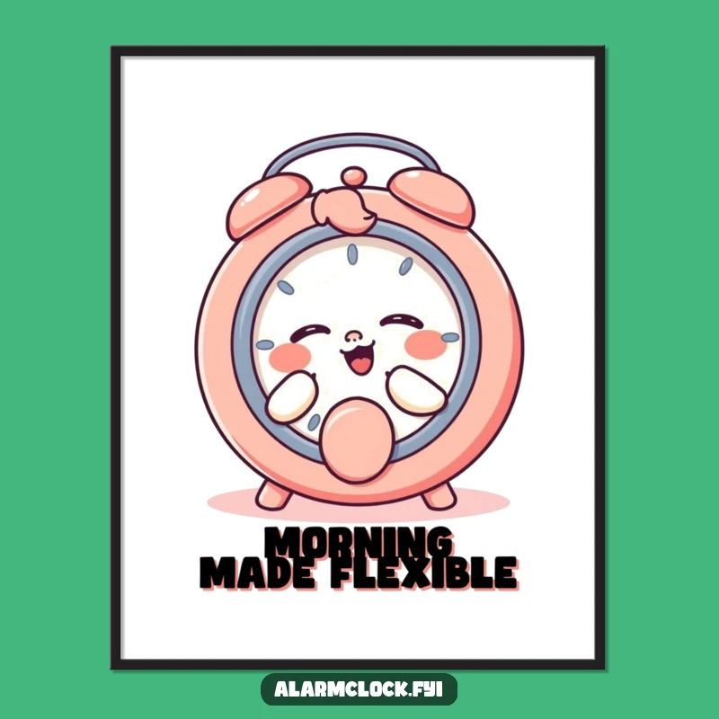 Funny Giggling Character Snooze Button Print, Digital Art Humorous Gift for Sleepy Decor