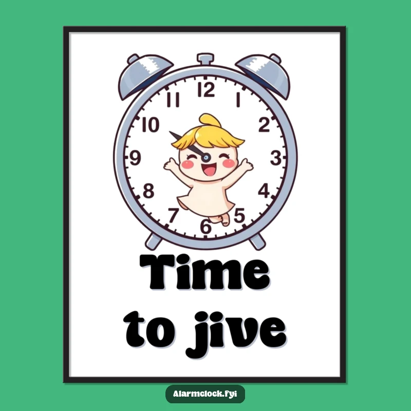Funny Joyful Dancing Character Digital Art - Time Flies with Fun!