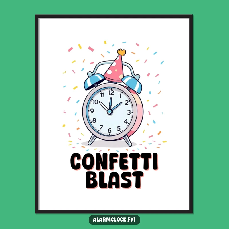 Funny Party Alarm Clock Digital Art: Instant Celebration for Your Walls Gift
