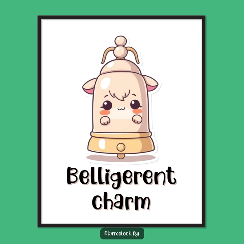 Funny Peeking Bell Art Print: Curious Character's Intriguing Decor