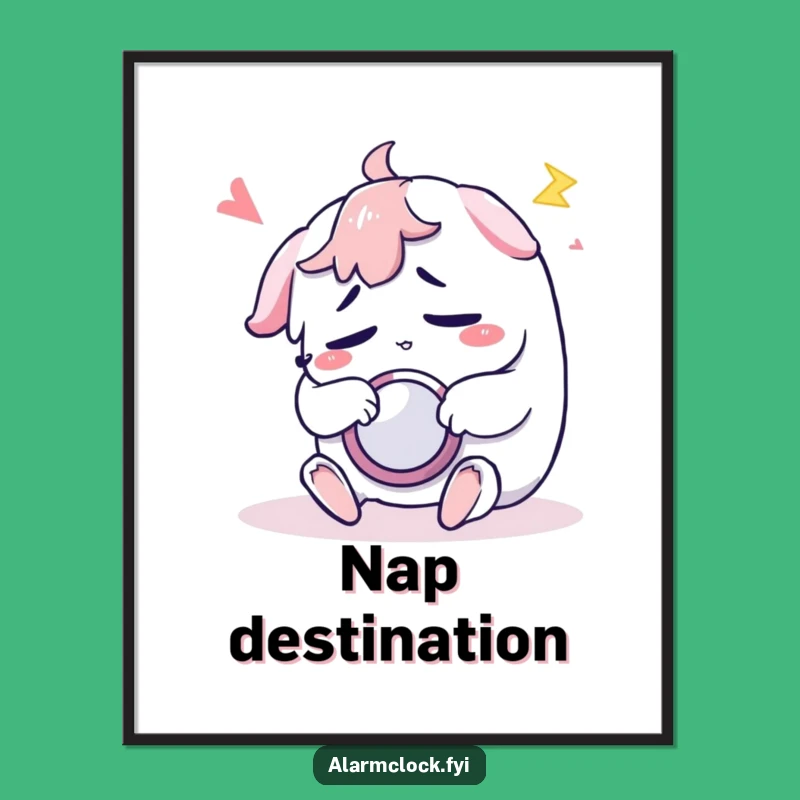 Funny Snooze Wall Art: Sleepy Character Digital Print Gift